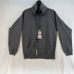Hoodie with Drink Pouch J.America Huzu Grey Size Small